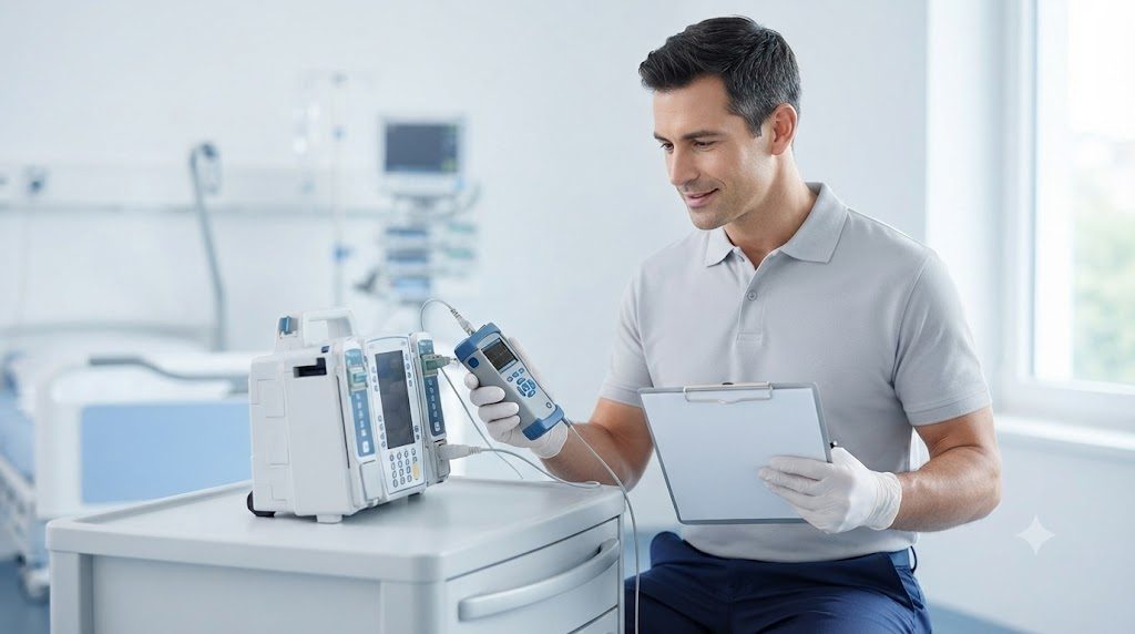 Sicherheitstechnische Kontrolle einer Infusionspumpe